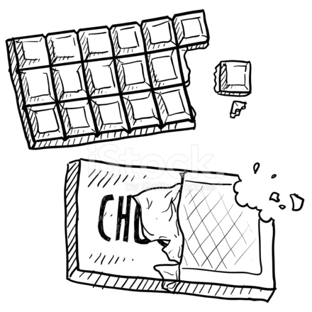 440x440 Chocolate Bar Sketch Stock Vector