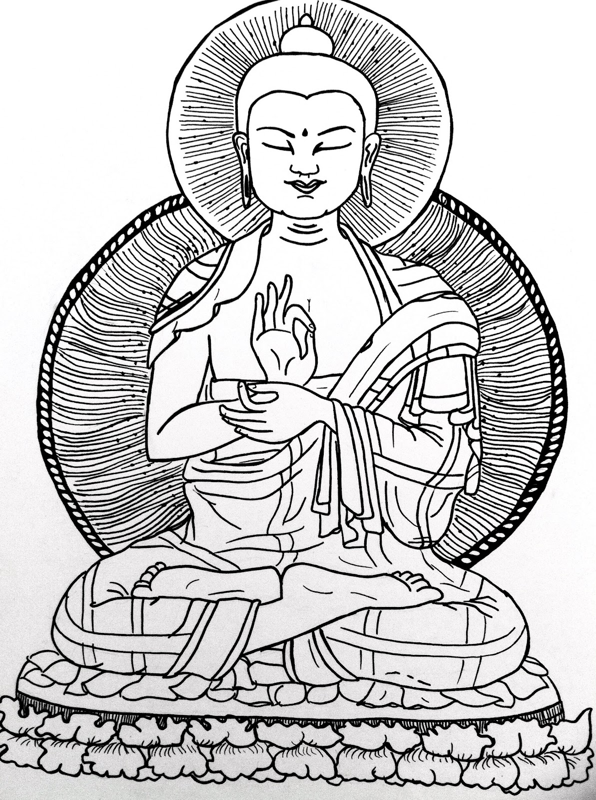 1193x1600 Life Is A Drama Drawing Buddha Drawing