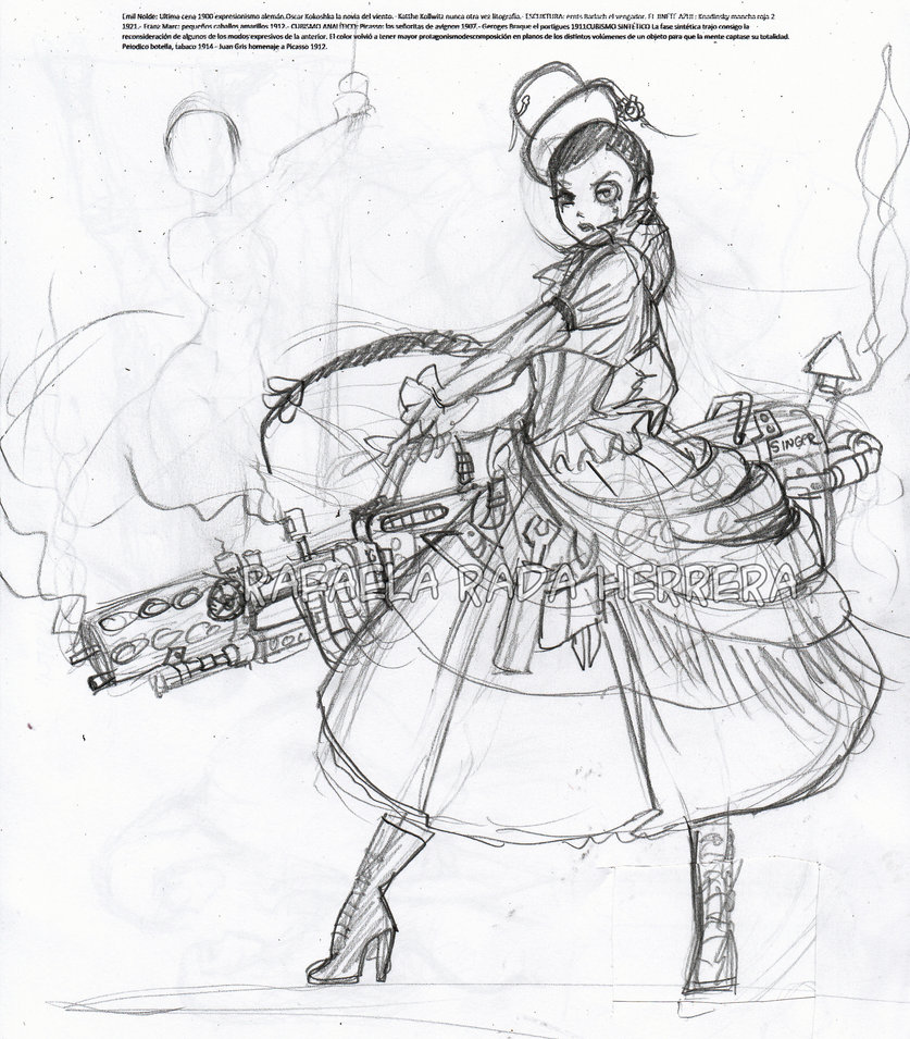837x955 Steampunk Chola Sketck By Axcido