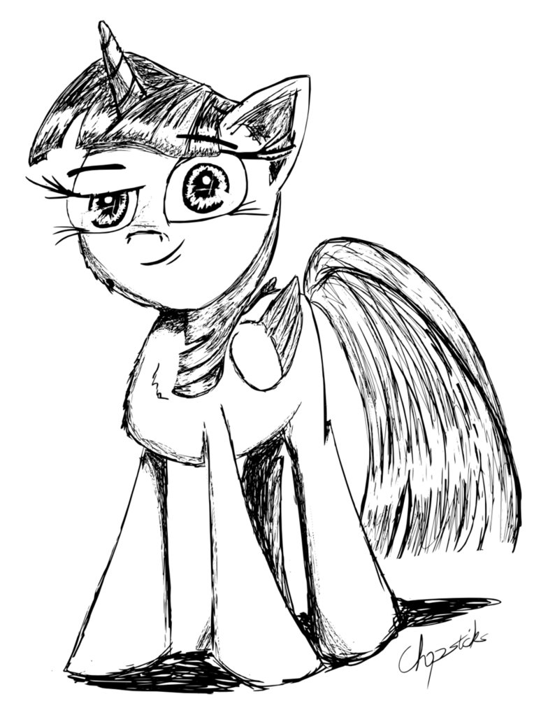774x1032 Twilight Stylized Test Sketch By Chopsticks Pony