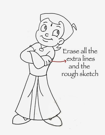 400x512 How To Draw Chota Bheem Cartoon Drawing Cartoon