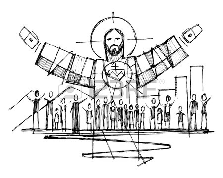 450x360 Hand Drawn Vector Illustration Or Drawing Of Jesus Christ