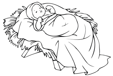 480x323 Baby Jesus In A Manger Coloring Page Free Printable Coloring Pages