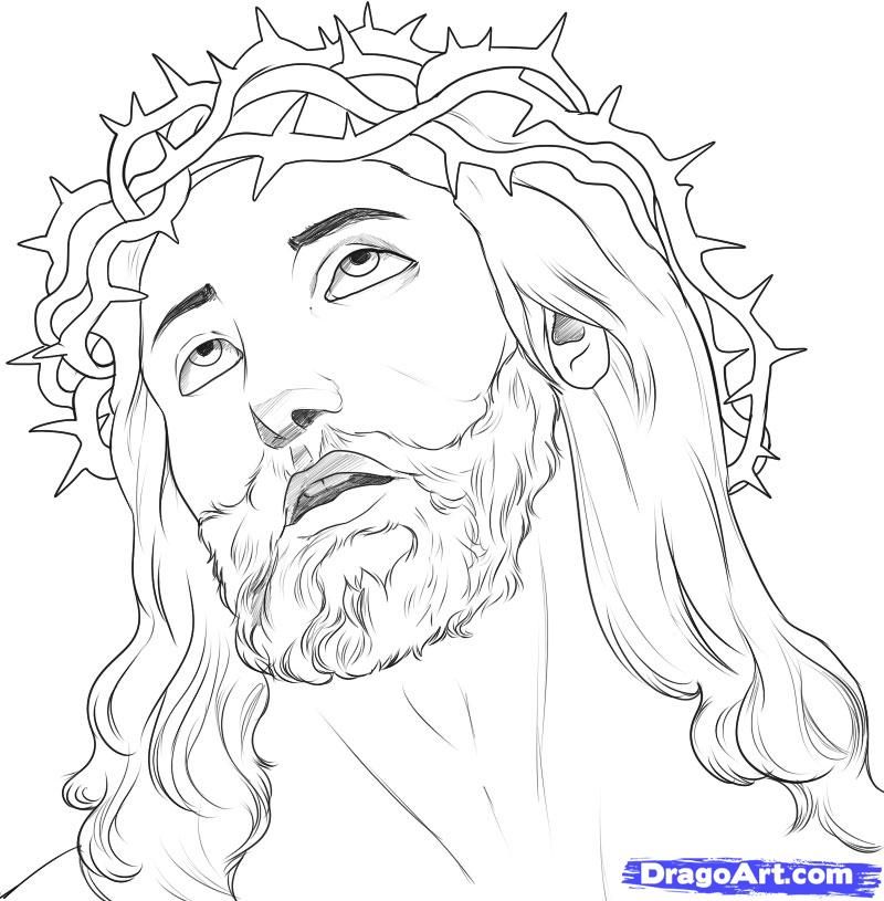 800x815 Jesus Christ On The Cross Drawings How To Draw Jesus