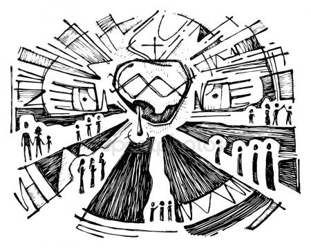 450x359 Jesus Christ, Son God, Holding A Lamb In His Hands, Symbol