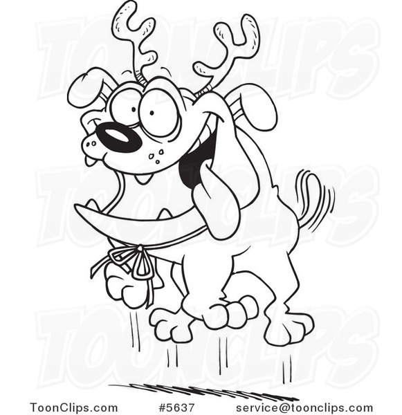 581x600 Cartoon Black And White Line Drawing Of Christmas Bulldog Wearing