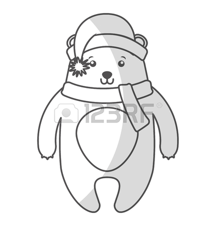 429x450 Cute Shadow Christmas Bear Cartoon Vector Graphic Design Royalty