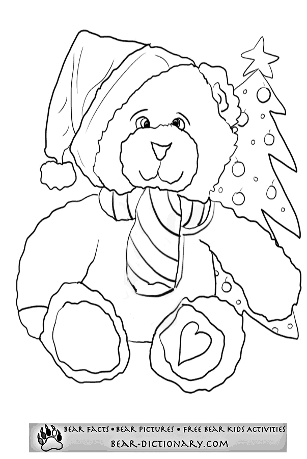 603x900 Bear Christmas Coloring Page,toby's Bear Christmas Coloring Sheet