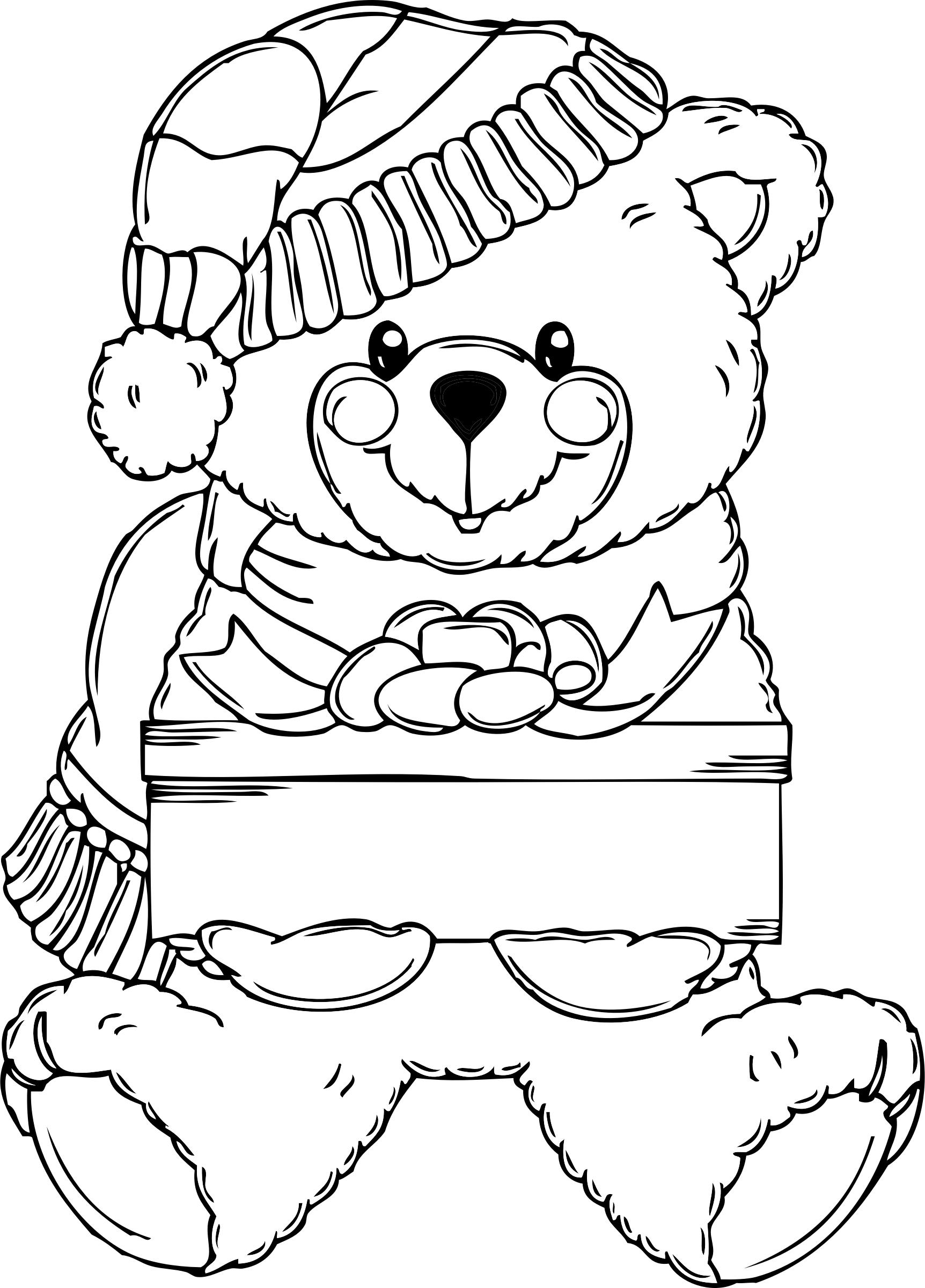 1724x2400 Christmas Bear Coloring Page Icons Png