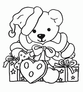 270x300 Christmas Bear Coloring Pages