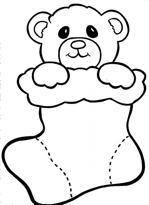 518x713 Christmas Bear Doll Coloring Pages