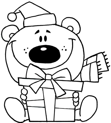 431x480 Christmas Bear Coloring Page Free Printable Coloring Pages
