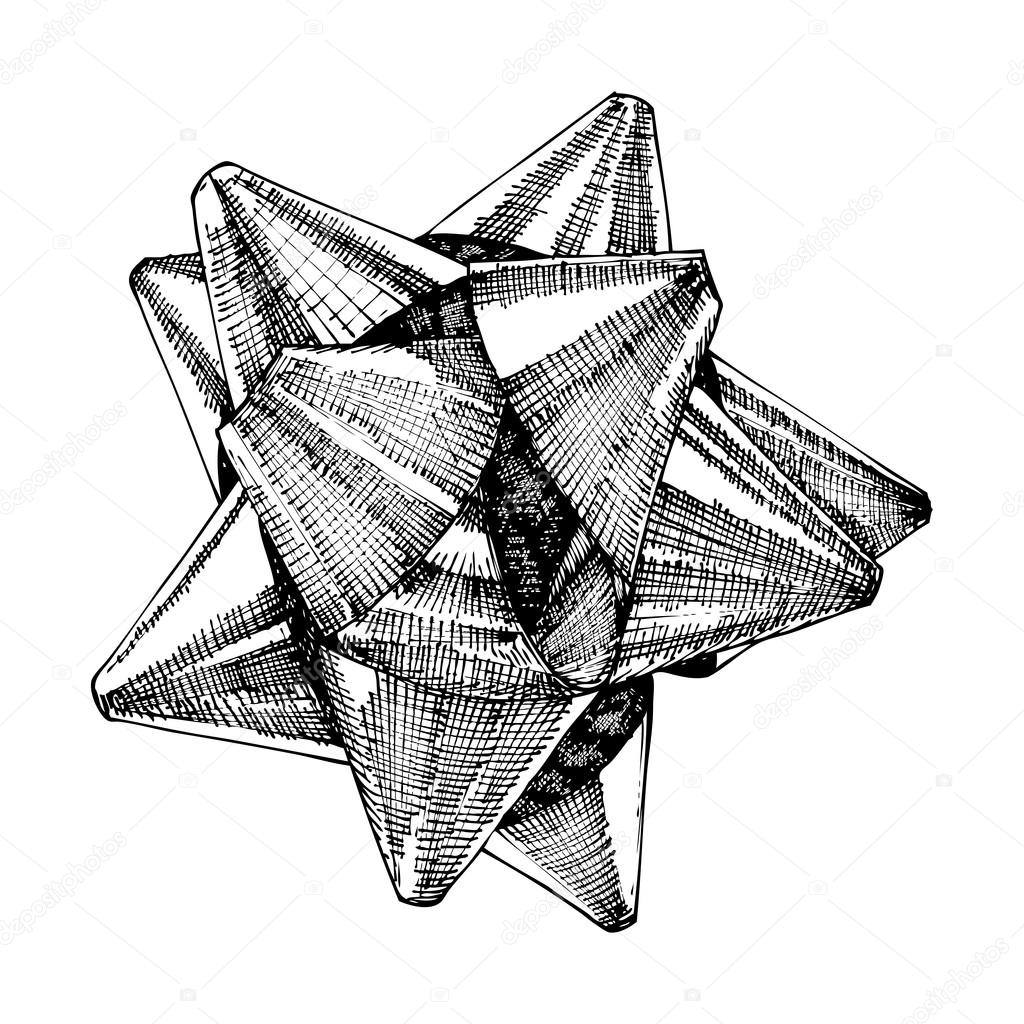 1024x1024 Christmas Bow Sketch Stock Photo Goldenshrimp