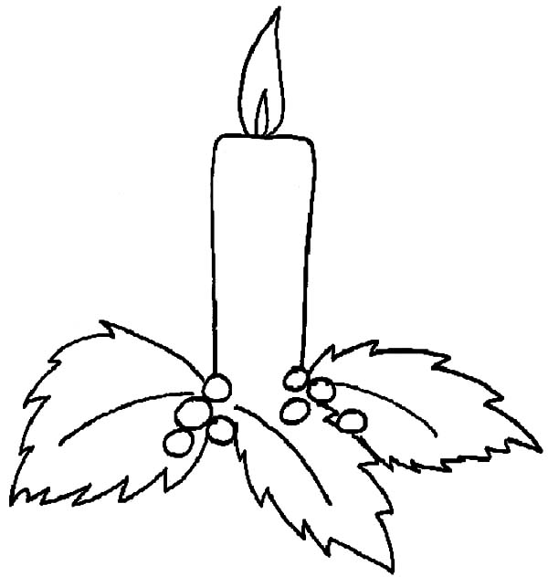 600x643 Christmas Candle Holy Light Coloring Pages Vianoce