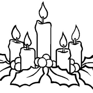 300x300 Christmas Candle Near Window Coloring Pages Christmas Candle Near