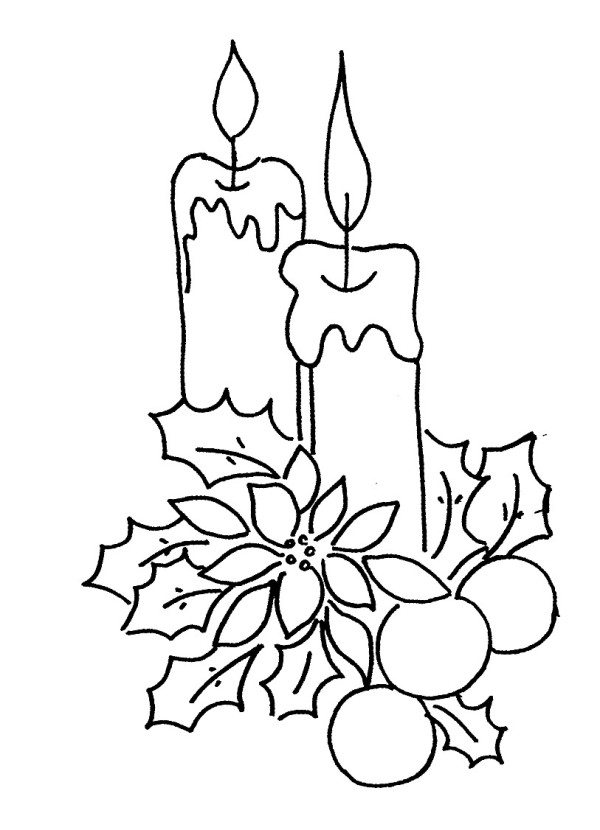 600x830 Christmas Tree Candles Coloring Pages