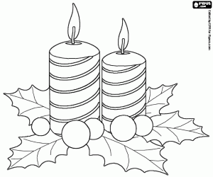 300x250 Christmas Candles Coloring Pages Printable Games