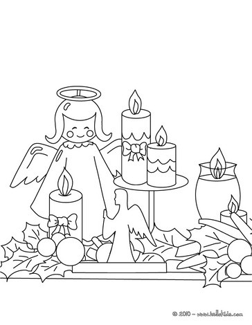 364x470 Christmas Candles Coloring Pages