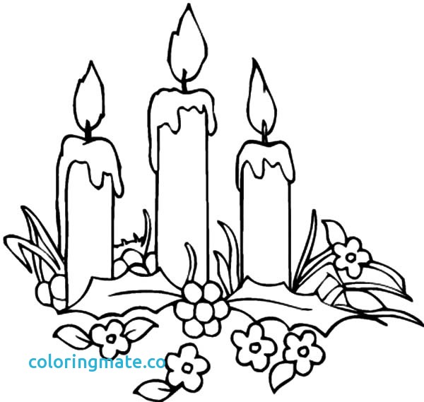 600x569 Candle Coloring Page New Christmas Candle Coloring Page Sketch