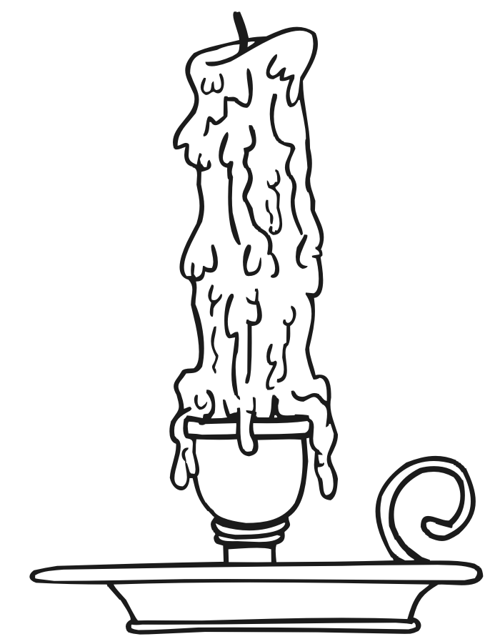 700x894 Printable Christmas Coloring Page Melting Candle
