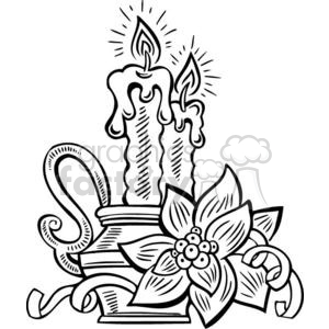 300x300 Royalty Free Christmas Candle 381150 Vector Clip Art Image