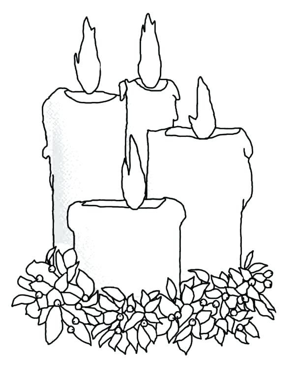 600x776 Christmas Candles Coloring Pages Codetracer.co