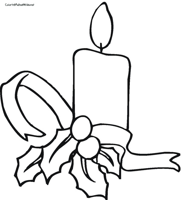 600x660 Candle Coloring Page