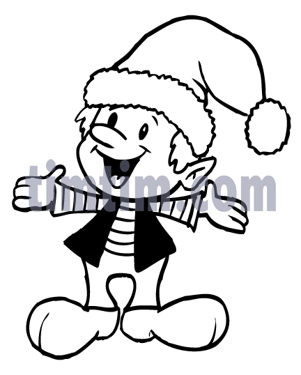 432x538 Free Drawing Of Christmas Elf 2bw From The Category Christmas