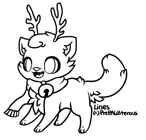 500x481 Free Use Catdeer Lineart By Prepawsterous