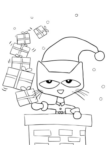 360x480 Pete The Cat Saves Christmas Coloring Page Free Printable