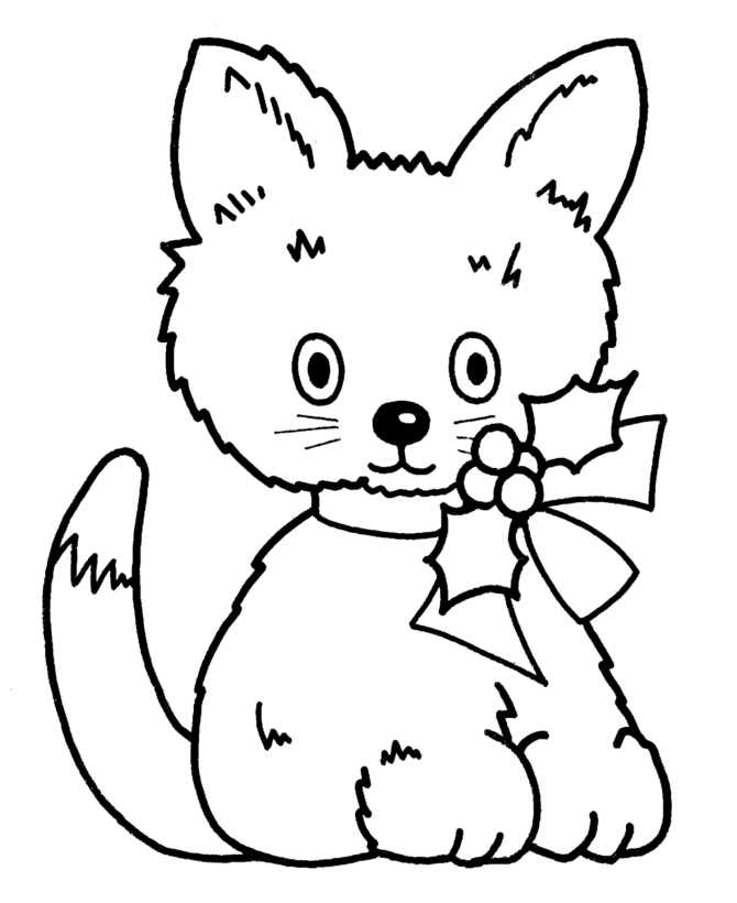 670x820 Christmas Cat Free Coloring Page Animals, Christmas, Holidays