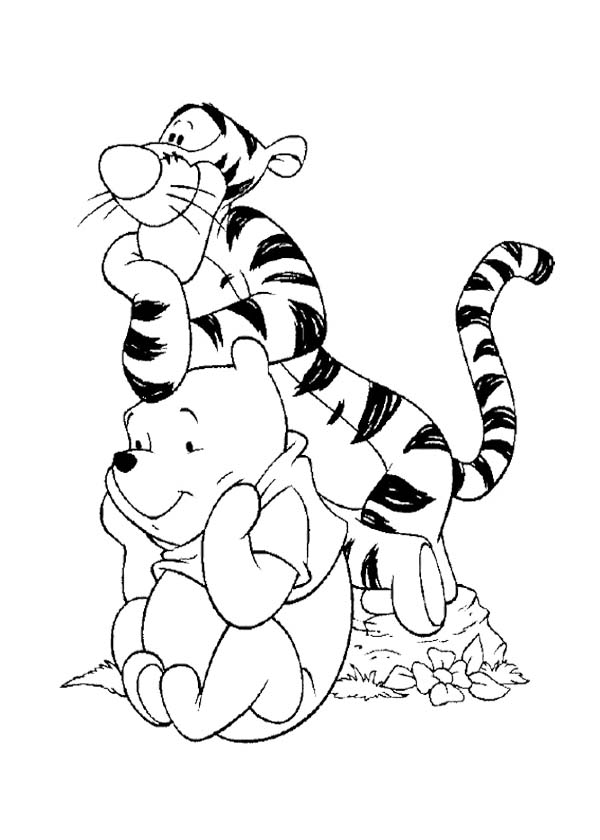 600x840 Tiiger And Winnie Pooh Daydream Coloring Page Winnie