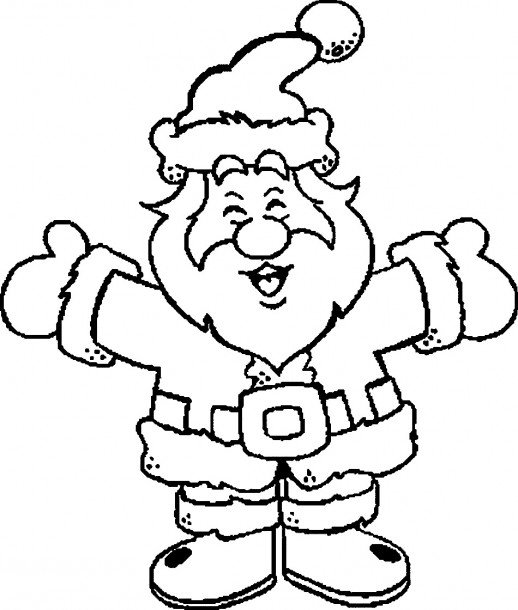 518x610 Santa Claus Laughing Happily Welcoming Christmas Day Coloring