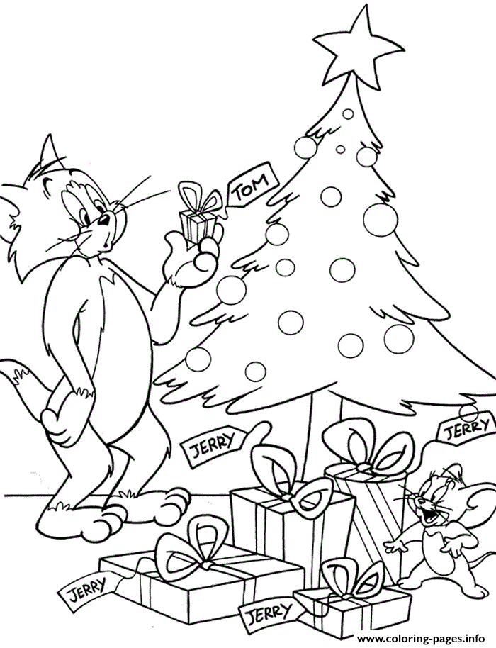700x914 Tom And Jerry In Christmas Day A721 Coloring Pages Printable