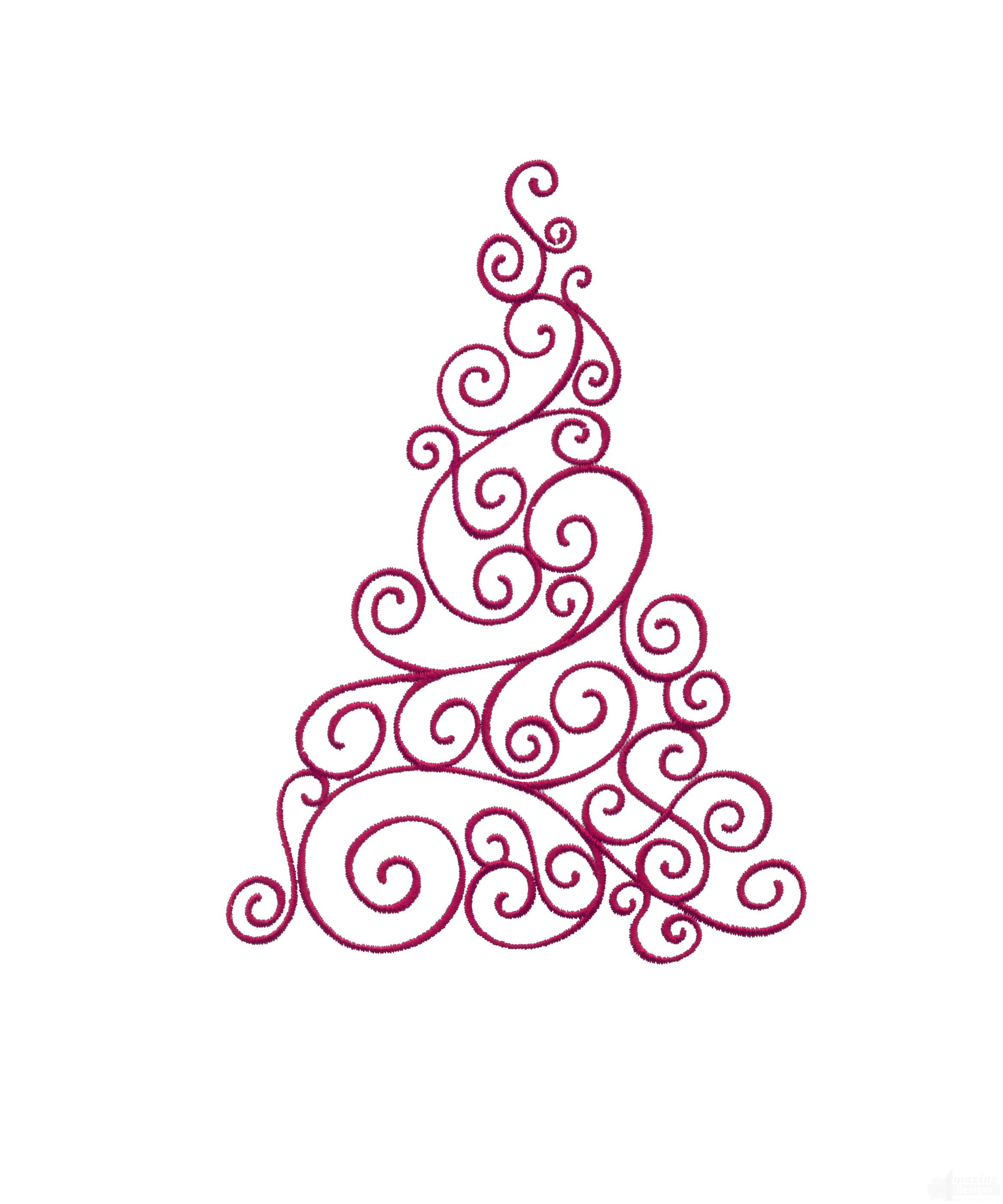 2336x2804 Scroll Christmas Tree Embroidery Design