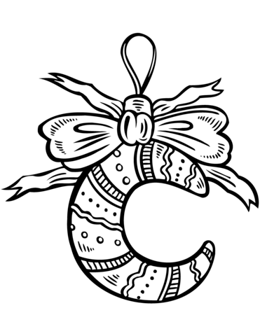371x480 Crescent Moon Christmas Ornament Coloring Page Free Printable