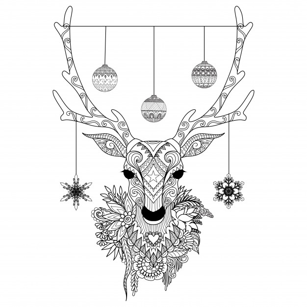 626x626 Hand Drawn Christmas Deer Vector Premium Download