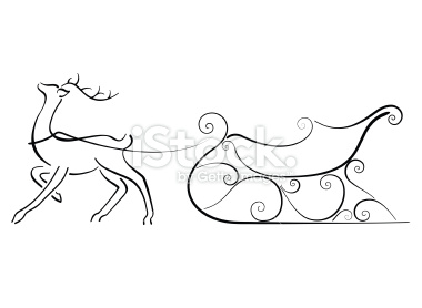 380x278 Minimal Image Of A Reindeer And Sleigh Reindeer Drawing