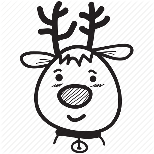 512x512 Character, Christmas, Deer, Face, Pet, Reindeer, Smile Icon Icon