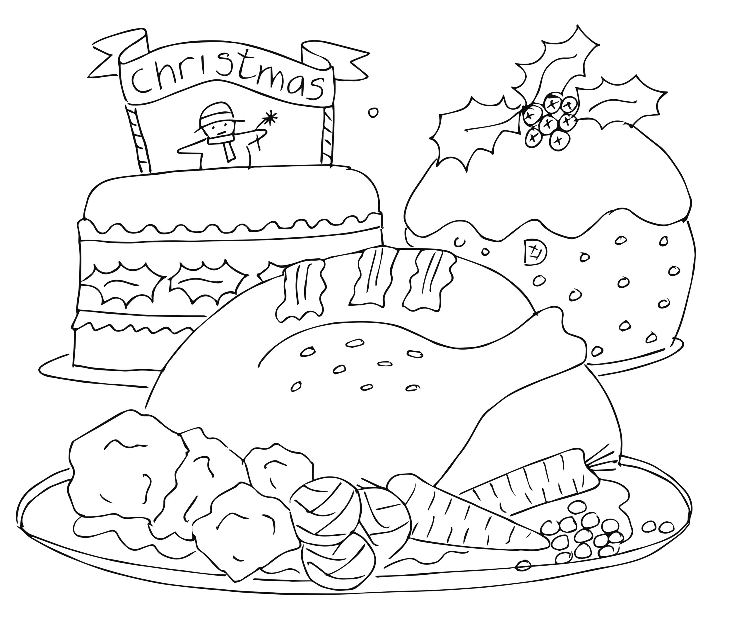 2500x2136 Christmas Dinner Digital Motif Dandelion Designs