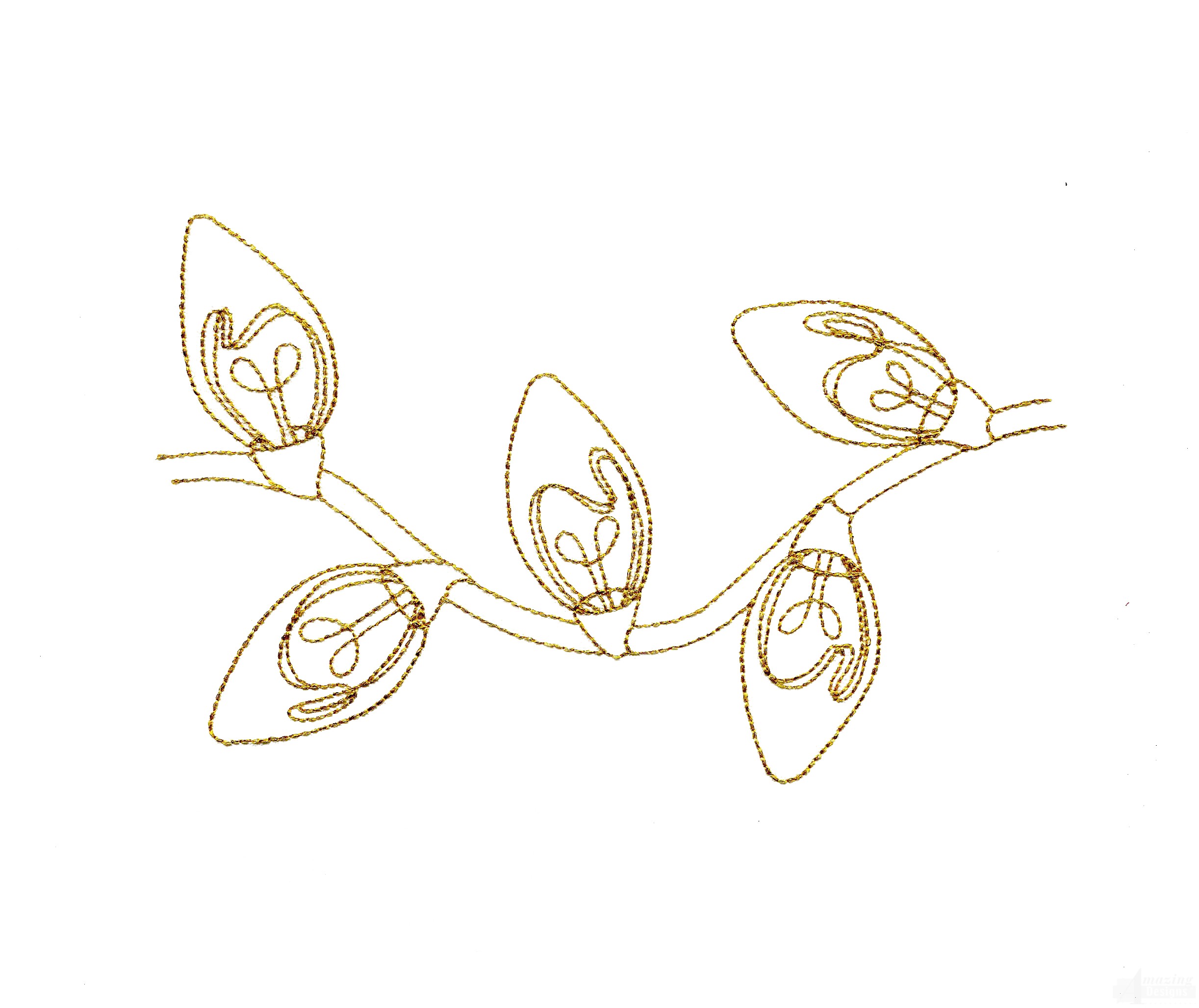 2445x2056 Christmas Lights Embroidery Design