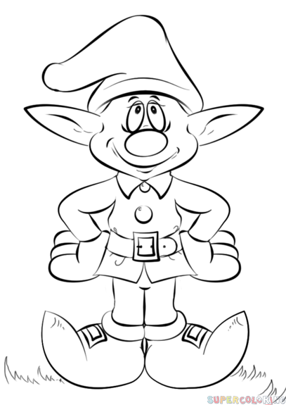 407x575 How To Draw A Christmas Elf Step By Step. Drawing Tutorials