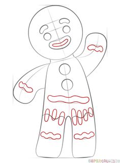 236x320 How To Draw A Gingerbread Man Step By Step. Drawing Tutorials