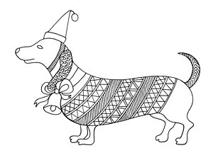 300x226 Christmas Dog Drawings Fine Art America