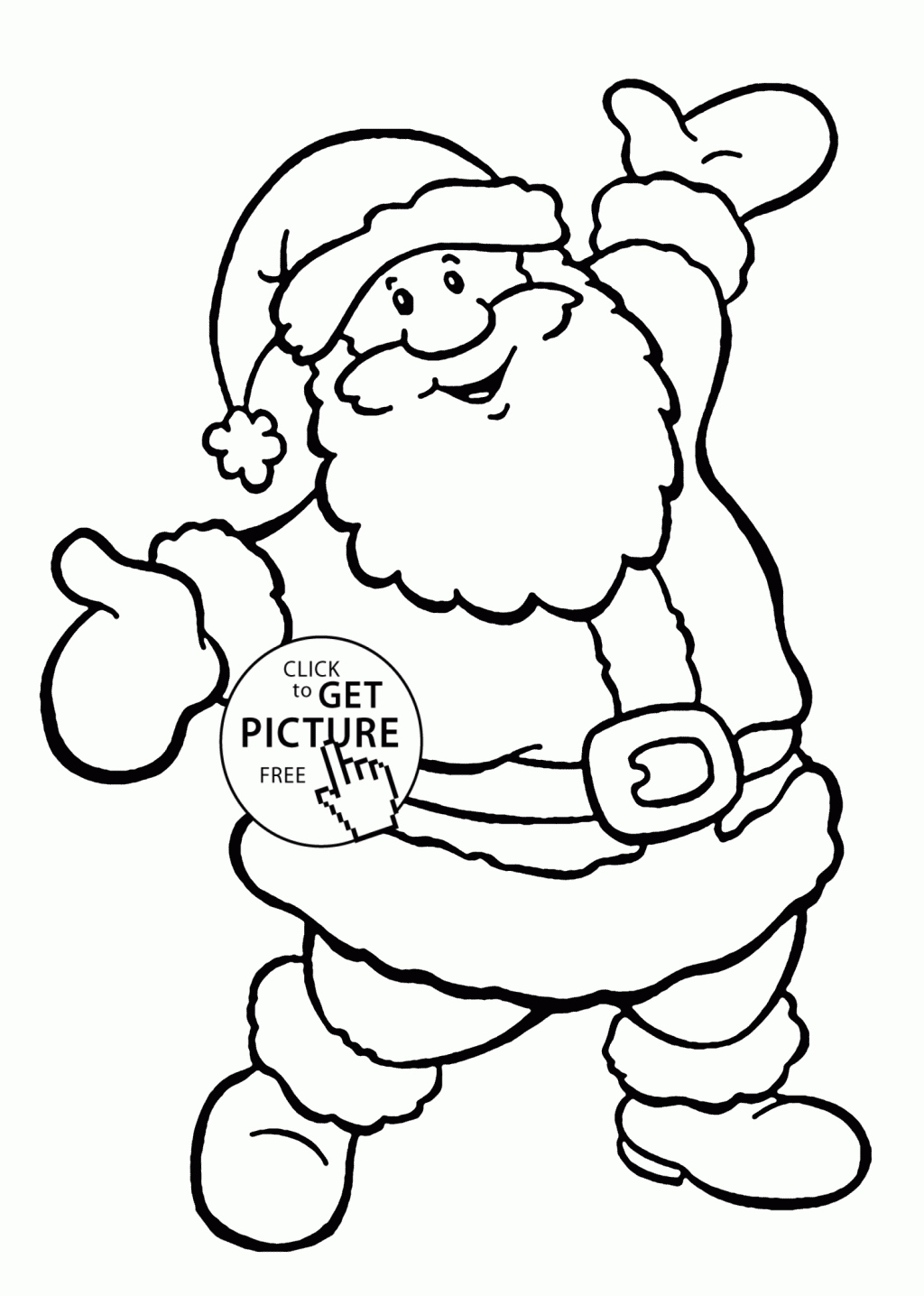 1024x1436 Christmas ~ Happy Santa Coloring Pages For Kids Printable Free