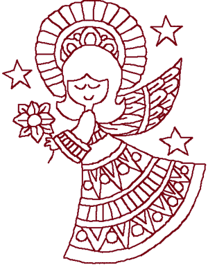 300x383 Christmas Angel Embroidery Design