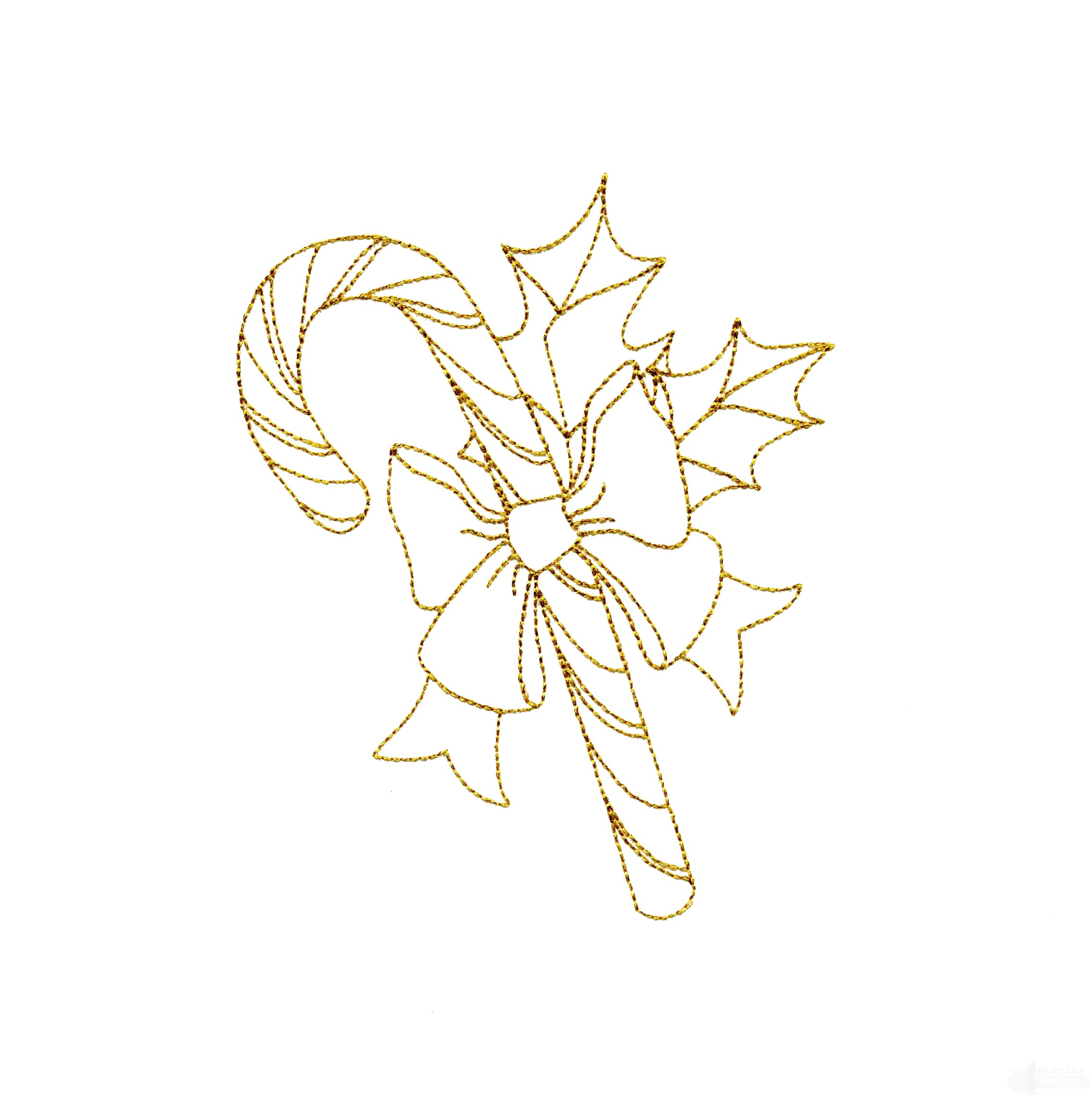 2276x2289 Christmas Candy Cane Embroidery Design