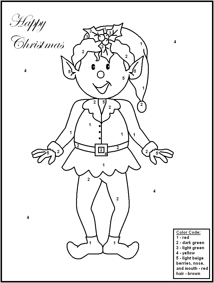 748x989 Free Printable Christmas Color By Number Pages