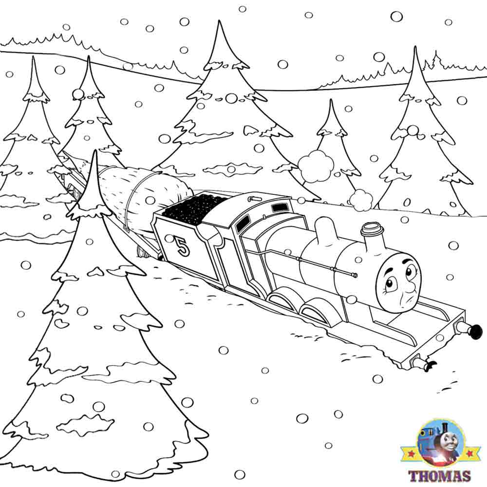 1000x1000 Thomas Christmas Coloring Sheets For Children Printable Pictures