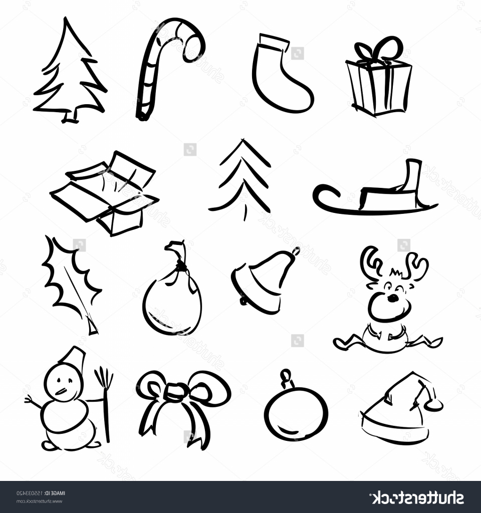 960x1024 Simple Christmas Drawing Christmas Simple Objects Cartoon Sketch